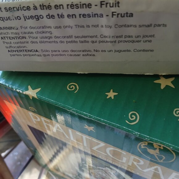 Vintage Della Robbia Decorative Mini Tea Set Fruit Design New - Picture 3 of 3